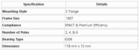 W 180TC,C-flange,180T,All Epact & Premium,2,4&6 Poles,Brg 6306,178X72, - ACCESSORIES MOTORS & PARTS - E-Motor Nations - electric motors - [product_tags]- motor electric - moteur électrique - moteurs - drive - replacement - venmar - hvac - méchoui - capacitor - condensateur - fan