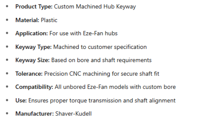 KEY, Custom Machine Hub Keyway | E-Motor Nations