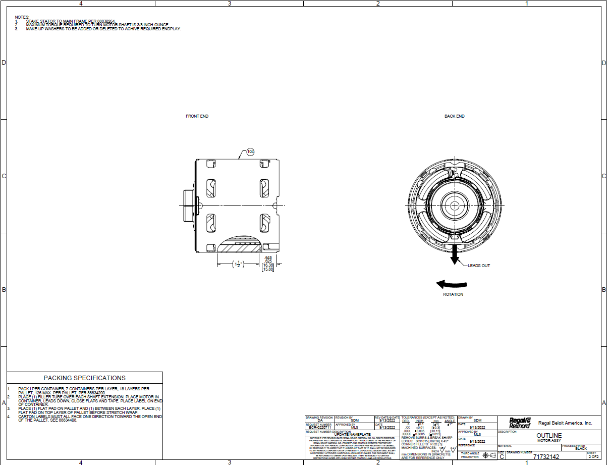 D002, Ventilation Motor, 1/15Hp, 60 Hz, 115 V, 1550 RPM, 1 Speed, OAO,