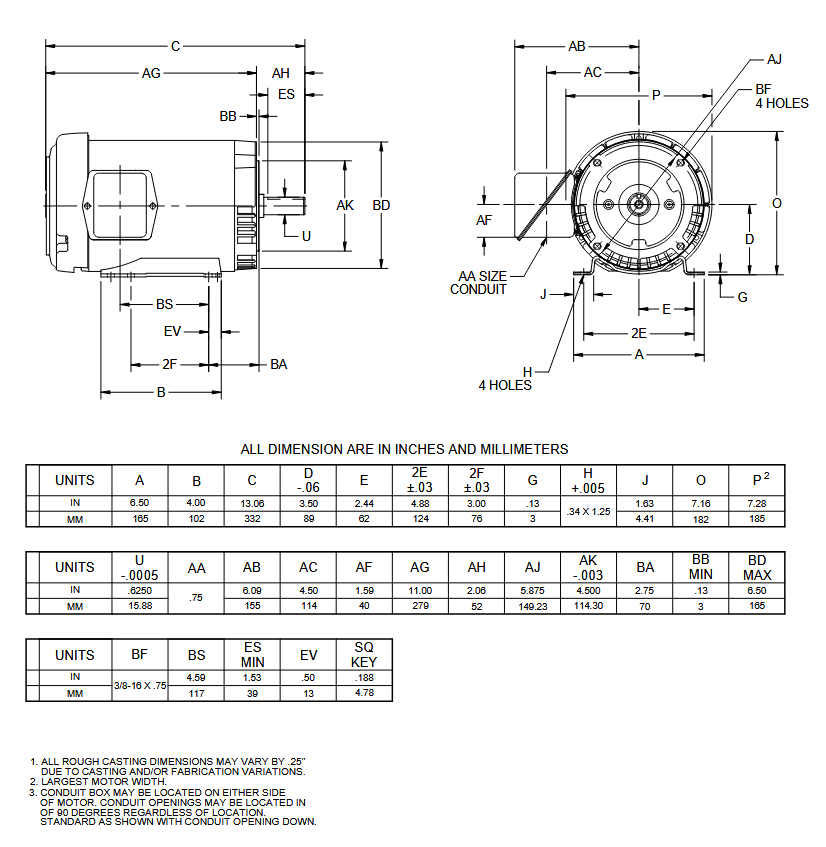 U1P2DFC, 1Hp, 1755 RPM, 208-230/460V, 3PH, 60-50Hz, TEFC, Frame 56C, FM70 - Electrical Motors - US Motors - Nidec - electric motors - [product_tags]- motor electric - moteur électrique - moteurs - drive - replacement - venmar - hvac - méchoui - capacitor - condensateur - fan