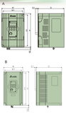 M-VFD004M11A, (M Series) 1/2Hp 0.373kW (CT 2.5A) / 3/4Hp 0.559kW (VT 3A), 2.5/3A, 1 Ø 115VAC,0-400.00Hz (o/p), (V/Hz, SVC), IP20, Frame A2 - AC DRIVES - E-Motor Nations - electric motors - [product_tags]- motor electric - moteur électrique - moteurs - drive - replacement - venmar - hvac - méchoui - capacitor - condensateur - fan