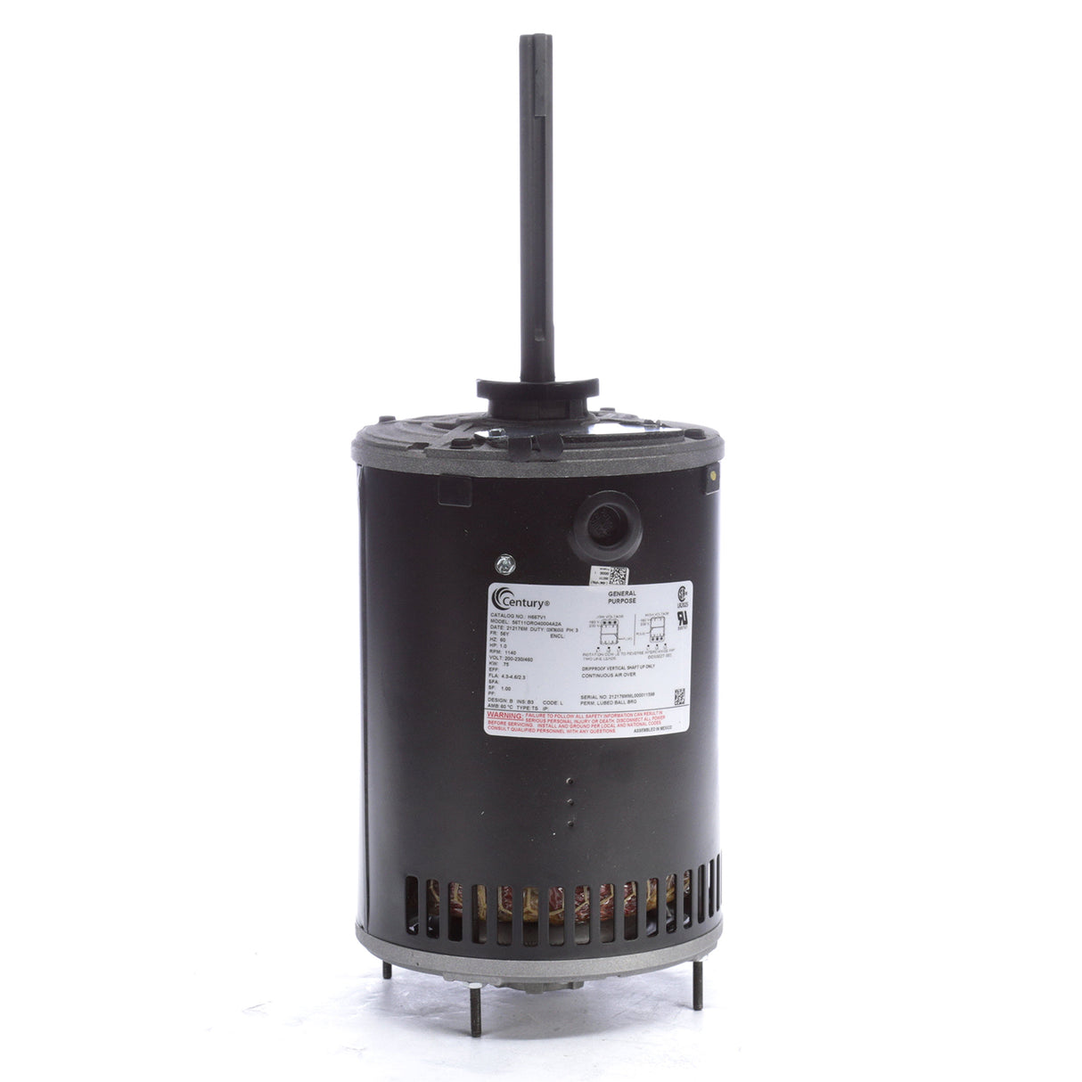 H667V1, Century,1Hp, 1140 Rpm,230/460V,Fr:56Y,ODP, 4.6/2.3A, 3 Phases,