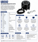 UB592, 5 W, 1550 RPM, 115 V, 1 Ph, TEAO, Unit Bearing