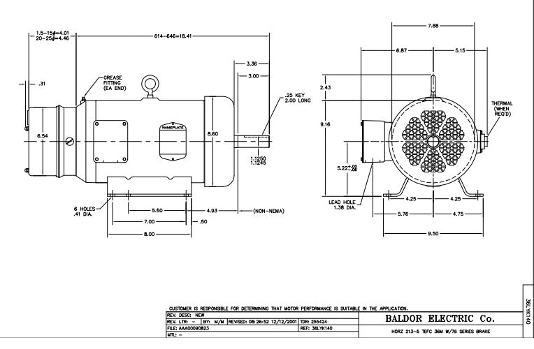 EBM3703Y, Baldor, Brake motors, 3Hp, 1750 Rpm, 230/460V,37F06Y02-B,213, - BRAKE MOTOR - BALDOR - electric motors - [product_tags]- motor electric - moteur électrique - moteurs - drive - replacement - venmar - hvac - méchoui - capacitor - condensateur - fan