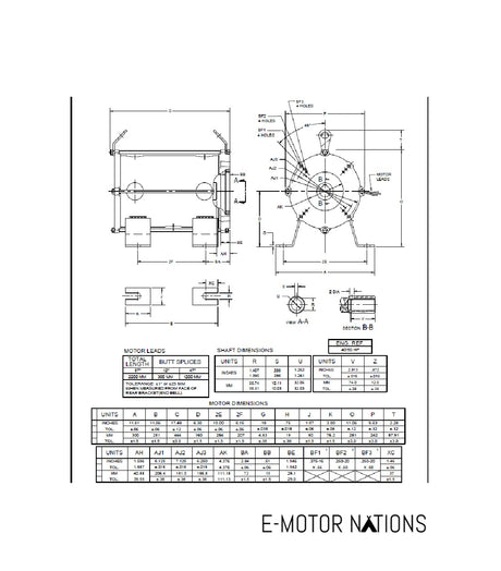 EZ50S1GZ,Us Motors,50 Hp,3475 Rpm,575V,Fr:160ZBS,Elevator Submersible,