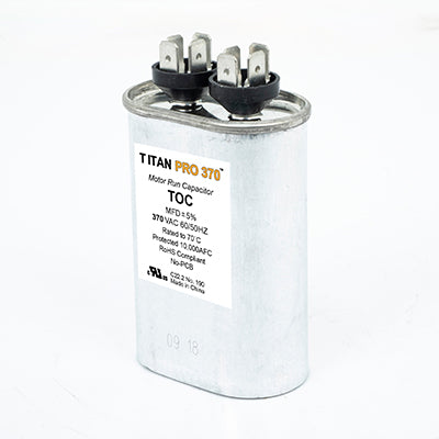 TOC35, PACKARD,  Run Capacitor 35 MFD 370 Volt Oval, TITAN, 50/60Hz - ACCESSORIES MOTORS & PARTS - PACKARD - electric motors - [product_tags]- motor electric - moteur électrique - moteurs - drive - replacement - venmar - hvac - méchoui - capacitor - condensateur - fan