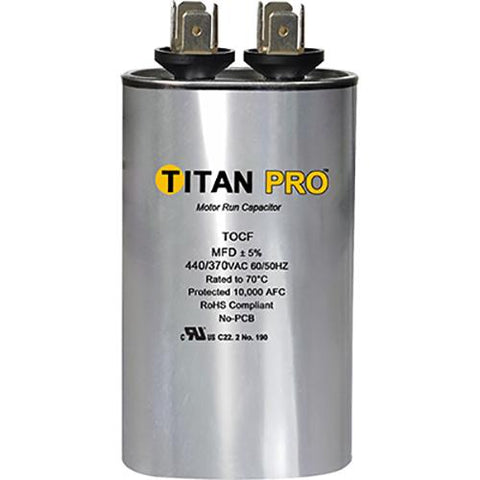 PACKARD, TITAN, TOCF7.5, RUN CAPACITOR, 7.5uF 440 VAC OVAL, POCF7.5, - RUNNING CAPACITOR - TITIAN - electric motors - [product_tags]- motor electric - moteur électrique - moteurs - drive - replacement - venmar - hvac - méchoui - capacitor - condensateur