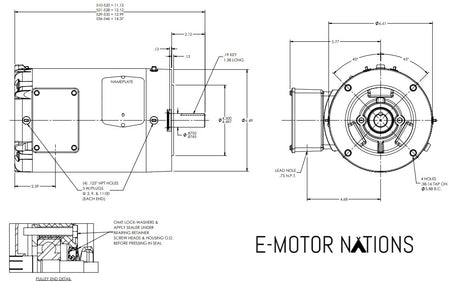VEWDM3546T,Baldor,1 Hp,1745 Rpm,230/460V,Fr:143TC, 35SS606P560G1,Tenv,