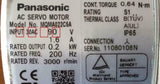 MQMA022C5A, Panasonic, Servo motor, Used, 0.2 Kw, 3000 Rpm, 90V,1.6A