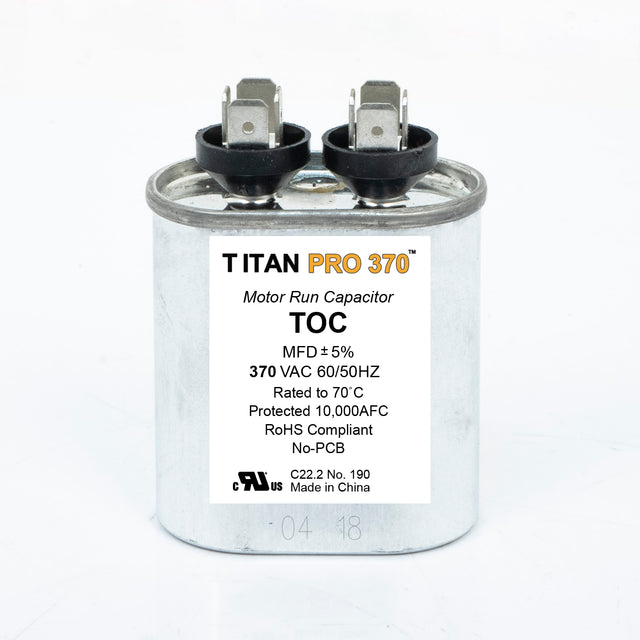 TOC6, Titan Pro, Capacitor Run, 6 uF, 370 Vac, Oval, POC6, Aluminium