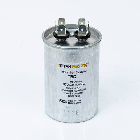 TRC7.5, Packard, 7.5 uF 370vac, Round, PRC7.5, Capacitor running, - ACCESSORIES MOTORS & PARTS - TITIAN - electric motors - [product_tags]- motor electric - moteur électrique - moteurs - drive - replacement - venmar - hvac - méchoui - capacitor - condensateur - fan